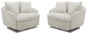 Parker Living Boomer - Mega Ivory Large Swivel Chair with 2 Toss Pillows Two Pack