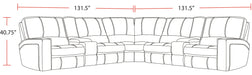 Parker Living Rockford - Verona Saddle 7 Piece Modular Power Reclining Sectional with Power Adjustable Headrests