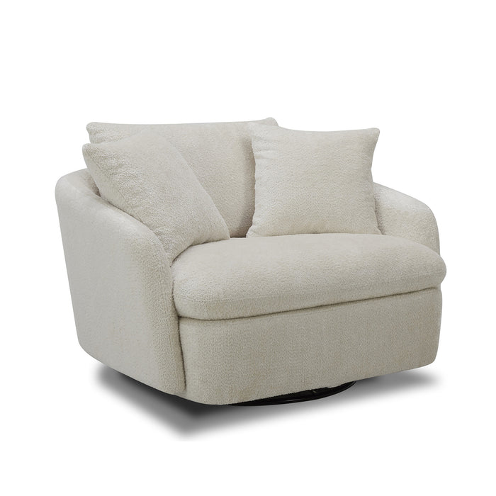 Parker Living Boomer - Utopia Sand Large Swivel Chair with 2 Toss Pillows Two Pack