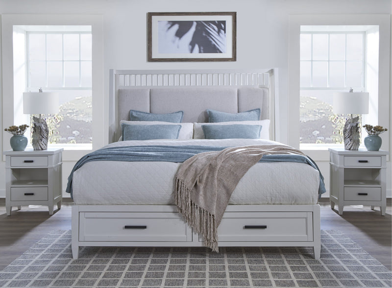 Parker House Americana Modern Bedroom King Shelter Bed with 2 Nightstands