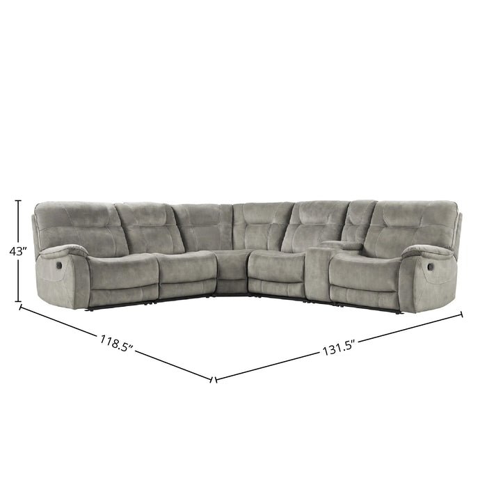 Parker Living Cooper - Shadow Natural 6 Piece Modular Manual Reclining Sectional