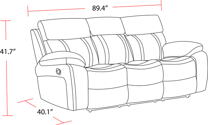 Parker Living Theon - Stokes Toffee Manual Reclining Sofa with Drop Down Table