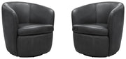Parker Living Barolo - Vintage Slate 100% Italian Leather Swivel Club Chair Two Pack