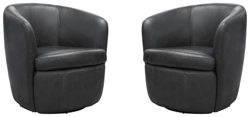 Parker Living Barolo - Vintage Slate 100% Italian Leather Swivel Club Chair Two Pack