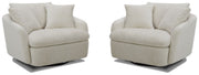 Parker Living Boomer - Utopia Sand Large Swivel Chair with 2 Toss Pillows Two Pack