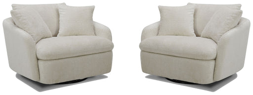 Parker Living Boomer - Utopia Sand Large Swivel Chair with 2 Toss Pillows Two Pack