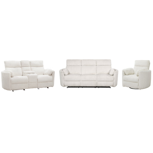 Parker Living Radius - Mega Ivory Power Reclining Sofa Loveseat and Recliner