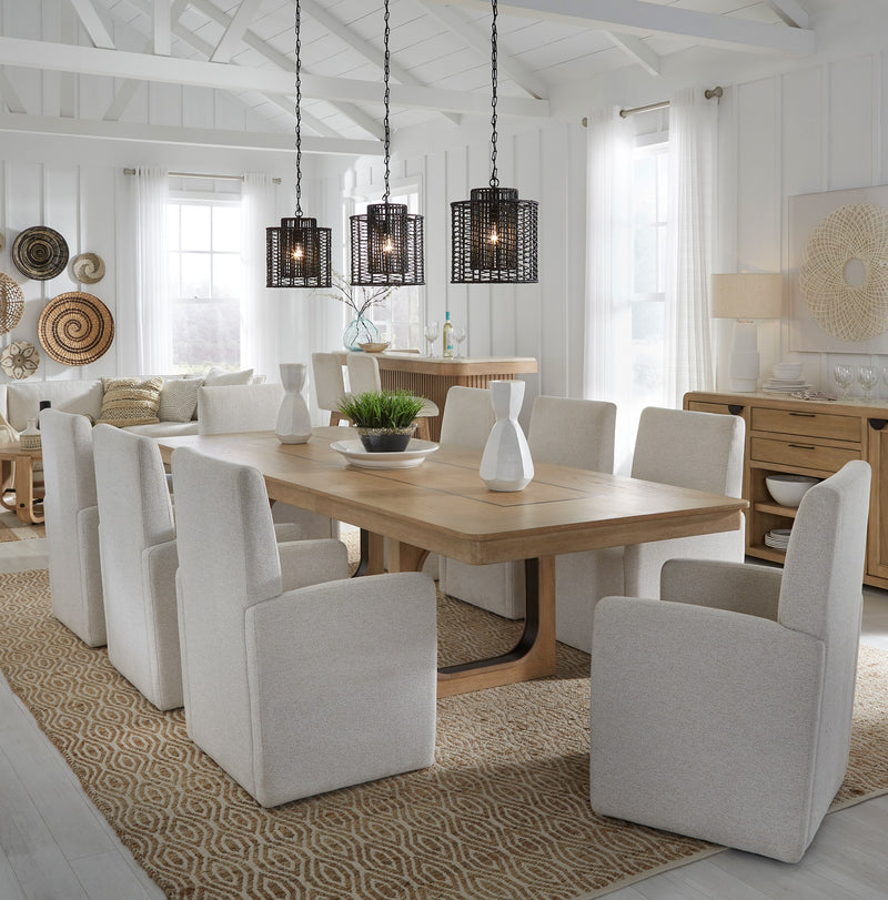 Parker House Escape - Dining 84" Rectangular Table with 8 caster chairs