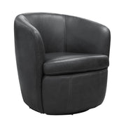 Parker Living Barolo - Vintage Slate 100% Italian Leather Swivel Club Chair