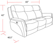 Parker Living Linus - Hudson Grey Power Reclining Sofa Loveseat and Recliner
