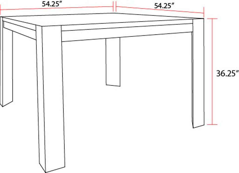 Parker House Cedar Fork - Dining 54 in. Square Counter Height Table