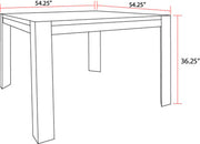 Parker House Cedar Fork - Dining 54 in. Square Counter Table with 4 counter stools