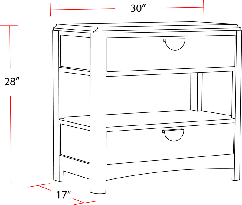 Parker House Escape - Bedroom Queen Panel Bed 2 Nightstands and Dresser with Mirror