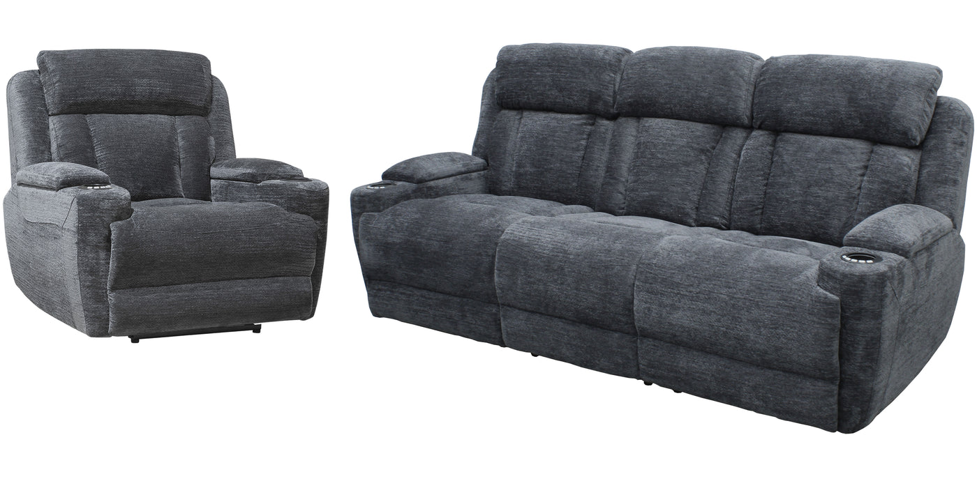 Parker Living Dalton - Lucky Charcoal Power Reclining Sofa and Recliner