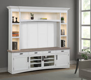 Parker House Americana Modern - Cotton 92 In. TV Console with Hutch Back Panel and LED Lights
