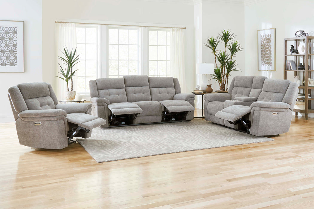 Parker Living Richland - Bristol Grey Power Reclining Console Loveseat