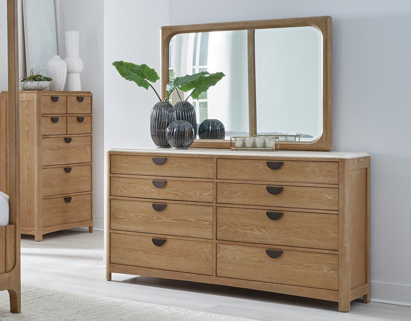 Parker House Escape - Bedroom Queen Poster Bed 2 Nightstands and Dresser with Mirror