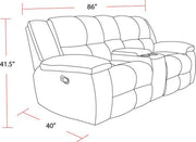 Parker Living Buster - Opal Taupe Manual Reclining Console Loveseat