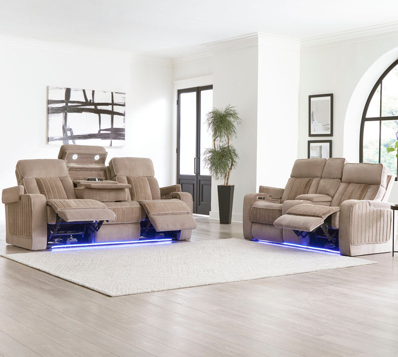 Parker Living Equinox - Mushroom Power Reclining Sofa and Loveseat