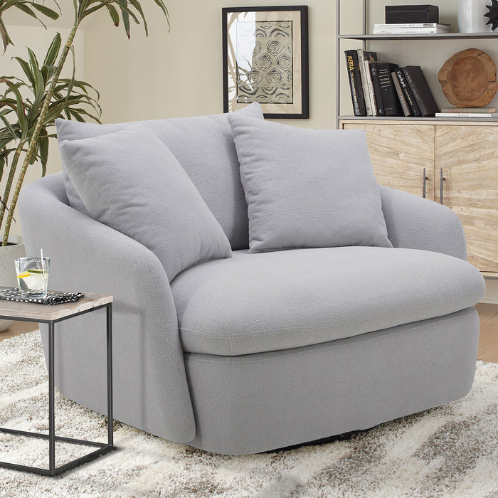 Parker Living Boomer - Dove Grey Large Swivel Chair with 2 Toss Pillows Two Pack