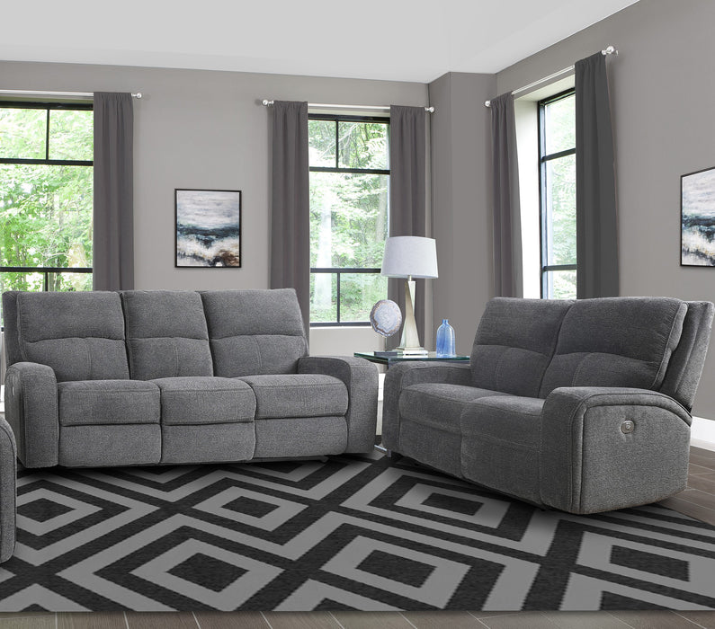 Parker Living Polaris - Bizmark Grey Power Reclining Sofa and Loveseat