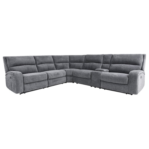 Parker Living Polaris - Bizmark Grey 6 Piece Modular Power Reclining Sectional with Power Adjustable Headrests