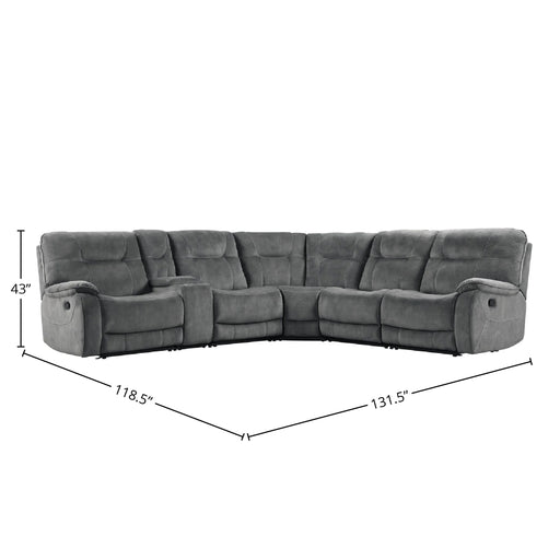 Parker Living Cooper - Shadow Grey 6 Piece Modular Manual Reclining Sectional