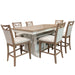 Parker House Americana Modern Dining Island Counter Height Table with 6 upholstered chairs