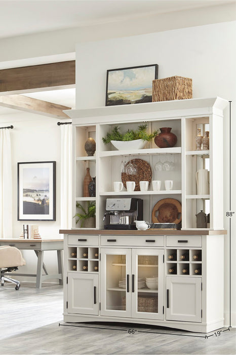 Parker House Americana Modern Dining 69 In. Buffet and Hutch with Quartz Insert