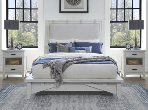Parker House Americana Modern Bedroom Queen Platform Bed with 2 Nightstands