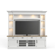 Parker House Americana Modern - Cotton 92 In. TV Console with Hutch Back Panel and LED Lights