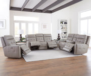 Parker Living Canterbury - Pewter Power Reclining Zero Gravity Console Loveseat